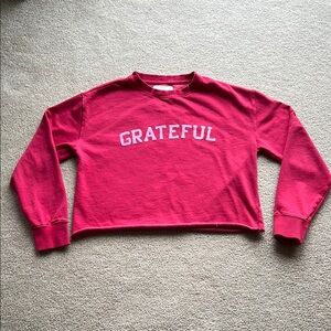 Grateful Red Cropped Sweatshirt